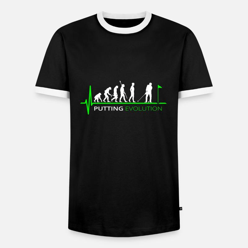 Golf Evolution Golfer Putti - Men's Ringer Shirt - black/white