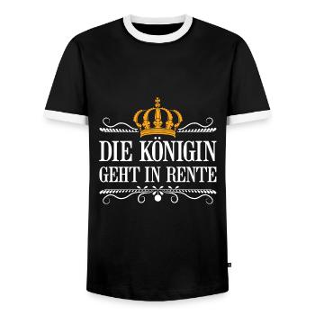 Die Königin Geht In Rente Geschenk - Männer Kontrast-T-Shirt - Schwarz/Weiß - Vorne - AI Model Female 172 light (172cm) & AI Model Male 178 light (178cm)