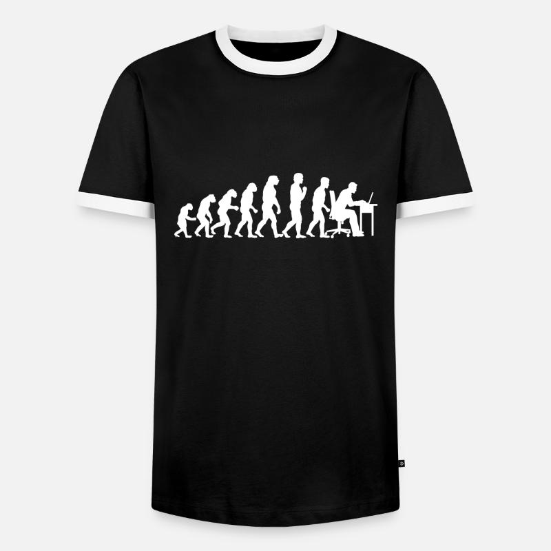 Evolution Computertechniker Nerd Programmierung - Männer Kontrast-T-Shirt - Schwarz/Weiß