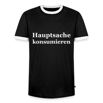 principale chose à consommer blanc - T-shirt contrasté Homme - noir/blanc - Devant - AI Model Female 172 light (172cm) & AI Model Male 178 light (178cm)