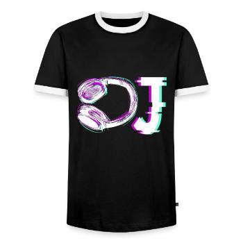 DJ Music Love - Männer Kontrast-T-Shirt - Schwarz/Weiß - Vorne - AI Model Female 172 light (172cm) & AI Model Male 178 light (178cm)