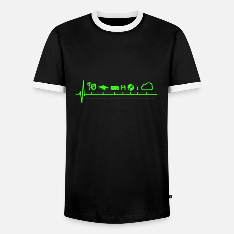 Datenträger Speicher Evolution Technologie Nerd - Männer Kontrast-T-Shirt - Schwarz/Weiß