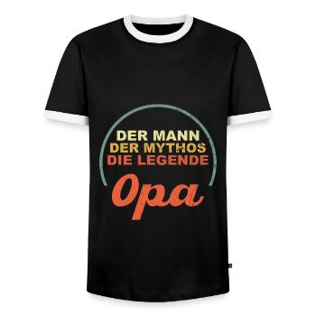 Cadeau pour grand-père grand-père - T-shirt contrasté Homme - noir/blanc - Devant - AI Model Female 172 light (172cm) & AI Model Male 178 light (178cm)