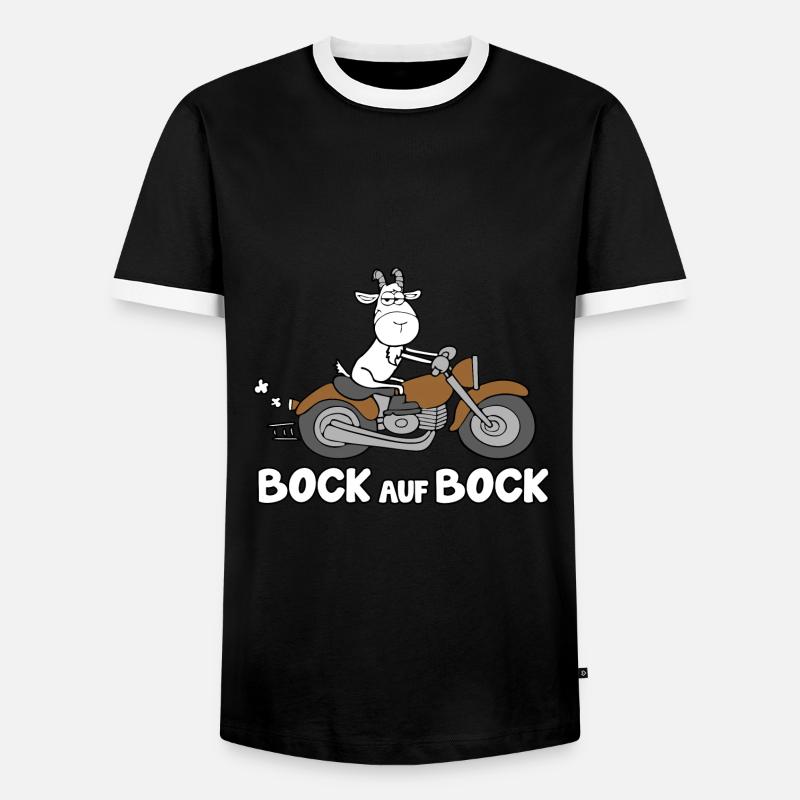 Bock auf Bock - Männer Kontrast-T-Shirt - Schwarz/Weiß