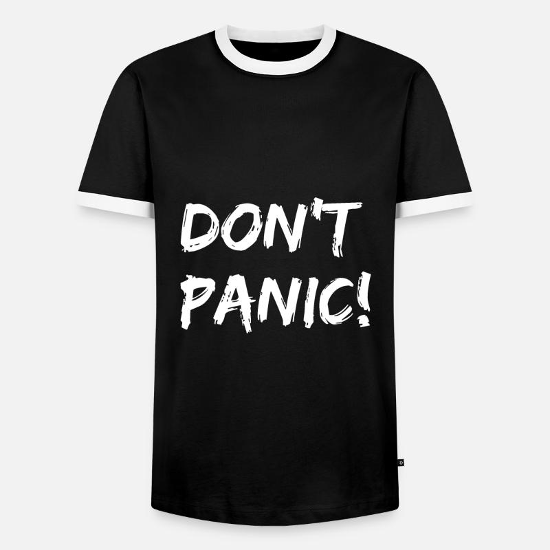 Don't Panic - Men's Ringer Shirt - black/white