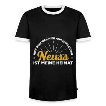Hier Geboren Hier Aufgewachsen Neuss Ist Meine Hei - Männer Kontrast-T-Shirt - Schwarz/Weiß - Vorne - AI Model Female 172 light (172cm) & AI Model Male 178 light (178cm)