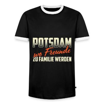 Potsdam Wo Freunde Zu Familie Werden Heimatverbund - Männer Kontrast-T-Shirt - Schwarz/Weiß - Vorne - AI Model Female 172 light (172cm) & AI Model Male 178 light (178cm)
