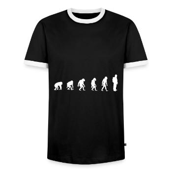 Firefighter Firefighter Firefighter - Men's Ringer Shirt - black/white - Front - AI Model Female 172 light (172cm) & AI Model Male 178 light (178cm)