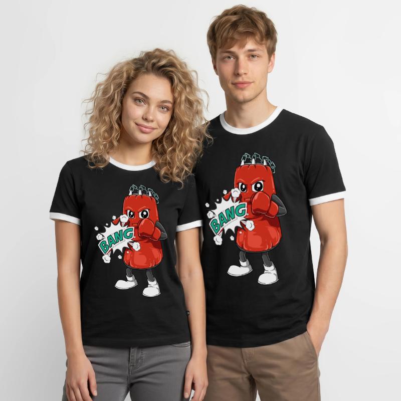 Boxe boxe boxe boxe de boxe de boxe pour un T-shirt contrasté Homme
