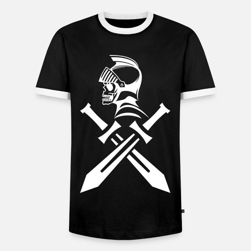 White Ghost Knight - Men's Ringer Shirt - black/white