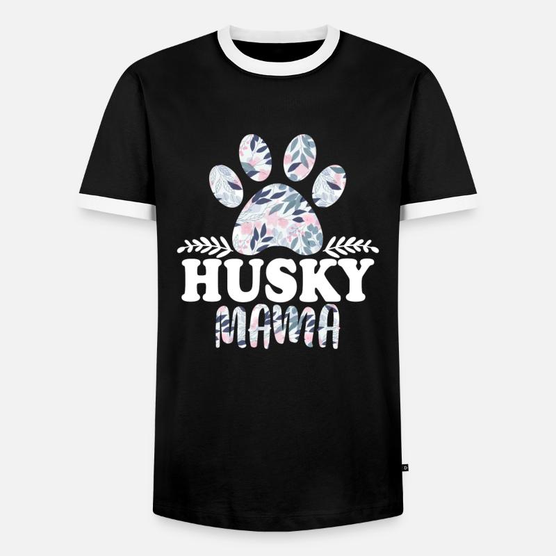 Husky Mama - Männer Kontrast-T-Shirt - Schwarz/Weiß