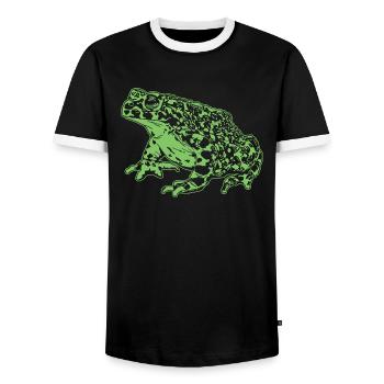 Crapaud Grenouille Graphique Amphibien Aquatique Grenouille Amoureux - T-shirt contrasté Homme - noir/blanc - Devant - AI Model Female 172 light (172cm) & AI Model Male 178 light (178cm)