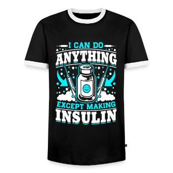 Diabetes I Can Do Anything - Men's Ringer Shirt - black/white - Front - AI Model Female 172 light (172cm) & AI Model Male 178 light (178cm)