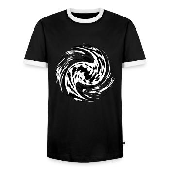 Galaxy - Men's Ringer Shirt - black/white - Front - AI Model Female 172 light (172cm) & AI Model Male 178 light (178cm)