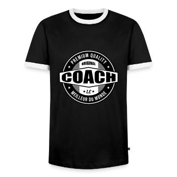 LOGO COACH ORIGINAL - T-shirt contrasté Homme - noir/blanc - Devant - AI Model Female 172 light (172cm) & AI Model Male 178 light (178cm)