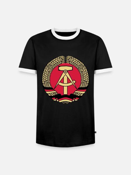 ddr gdr emblem - Men's Ringer Shirt - black/white