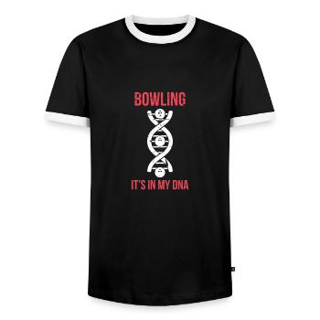 Bowling DNA bowler bowler gift - T-shirt contrasté Homme - noir/blanc - Devant - AI Model Female 172 light (172cm) & AI Model Male 178 light (178cm)