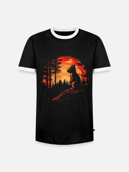 Eichhörnchen Wald Baumhörnchen Hörnchen - Männer Kontrast-T-Shirt - Schwarz/Weiß