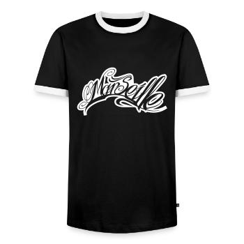 Marseille - Männer Kontrast-T-Shirt - Schwarz/Weiß - Vorne - AI Model Female 172 light (172cm) & AI Model Male 178 light (178cm)