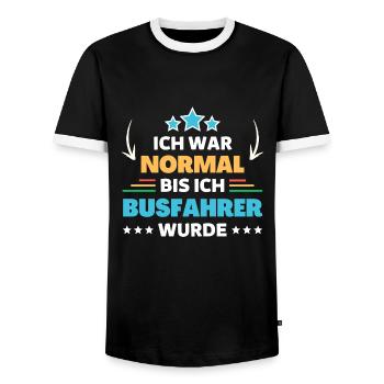Ich war normal bis ich Busfahrer wurde - Männer Kontrast-T-Shirt - Schwarz/Weiß - Vorne - AI Model Female 172 light (172cm) & AI Model Male 178 light (178cm)