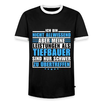 Des performances inégalées en tant qu’ingénieur civil - T-shirt contrasté Homme - noir/blanc - Devant - AI Model Female 172 light (172cm) & AI Model Male 178 light (178cm)