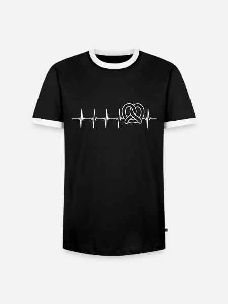 Heartbeat Breze Geschenk - Männer Kontrast-T-Shirt - Schwarz/Weiß