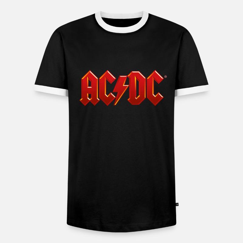 AC/DC Logo Classique Éclair - T-shirt contrasté Homme - noir/blanc