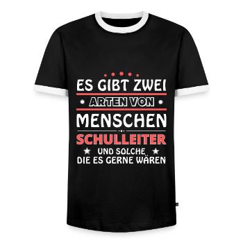 Schulleiter Geschenk - zwei Arten von... Design - Männer Kontrast-T-Shirt - Schwarz/Weiß - Vorne - AI Model Female 172 light (172cm) & AI Model Male 178 light (178cm)