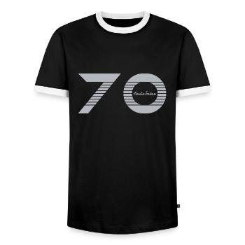 Franche Comté Haute Saône 70 - T-shirt contrasté Homme - noir/blanc - Devant - AI Model Female 172 light (172cm) & AI Model Male 178 light (178cm)