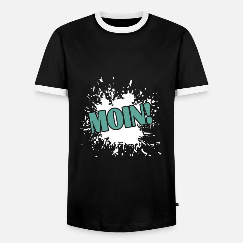 Moin! - Männer Kontrast-T-Shirt - Schwarz/Weiß