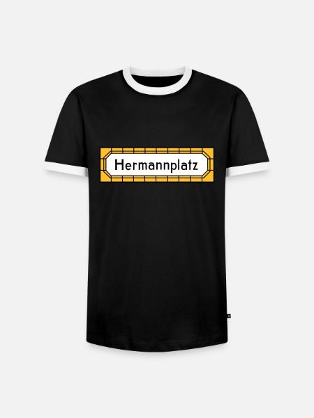 Hermannplatz NEUKÖLLN - Männer Kontrast-T-Shirt - Schwarz/Weiß