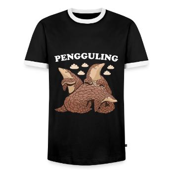 Pengguling Pangolin - T-shirt contrasté Homme - noir/blanc - Devant - AI Model Female 172 light (172cm) & AI Model Male 178 light (178cm)