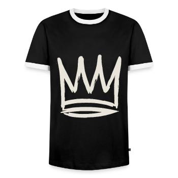 Royal Pfalz Krone - Männer Kontrast-T-Shirt - Schwarz/Weiß - Vorne - AI Model Female 172 light (172cm) & AI Model Male 178 light (178cm)