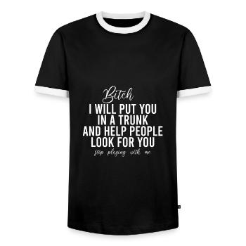 Es ist in Ordnung, mir geht es gut, alles ist in Ordnung - Männer Kontrast-T-Shirt - Schwarz/Weiß - Vorne - AI Model Female 172 light (172cm) & AI Model Male 178 light (178cm)