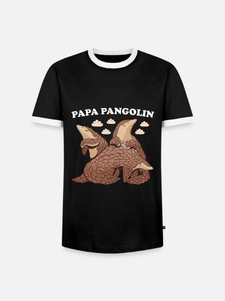 Papa Pangolin - T-shirt contrasté Homme - noir/blanc