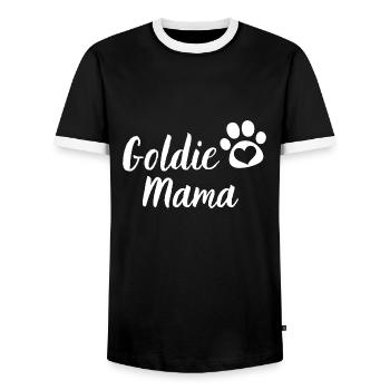 Goldie Mama Dogs Fête des mères Golden Retriever - T-shirt contrasté Homme - noir/blanc - Devant - AI Model Female 172 light (172cm) & AI Model Male 178 light (178cm)