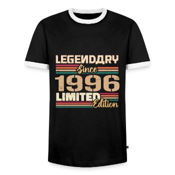 1996 Vintage 1996 Geburtstag geboren im Jahr 1996 - Männer Kontrast-T-Shirt - Schwarz/Weiß - Vorne - AI Model Female 172 light (172cm) & AI Model Male 178 light (178cm)