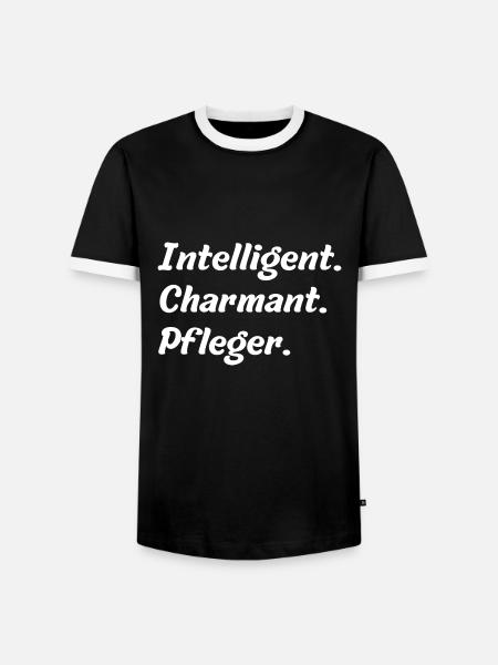 Intelligent. Charmant. Pfleger - Männer Kontrast-T-Shirt - Schwarz/Weiß