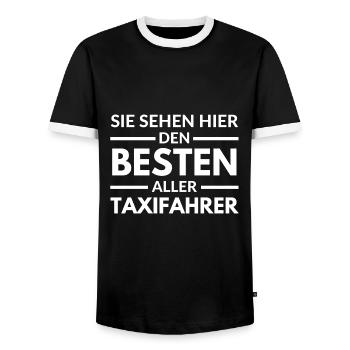 Sie sehen hier den Besten aller Taxifahrer - Männer Kontrast-T-Shirt - Schwarz/Weiß - Vorne - AI Model Female 172 light (172cm) & AI Model Male 178 light (178cm)