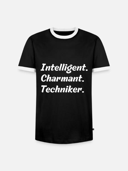 Intelligent. Charmant. Techniker - Männer Kontrast-T-Shirt - Schwarz/Weiß