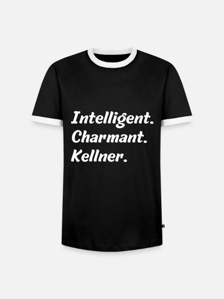 Intelligent. Charmant. Kellner - Männer Kontrast-T-Shirt - Schwarz/Weiß