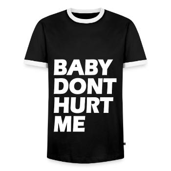 Baby dont hurt me - T-shirt contrasté Homme - noir/blanc - Devant - AI Model Female 172 light (172cm) & AI Model Male 178 light (178cm)