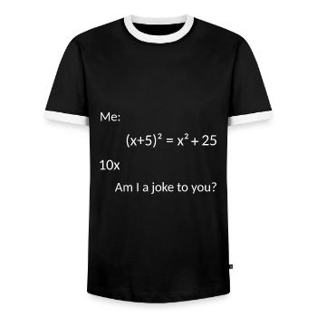 Math gift nerd teacher math teacher math - Men's Ringer Shirt - black/white - Front - AI Model Female 172 light (172cm) & AI Model Male 178 light (178cm)