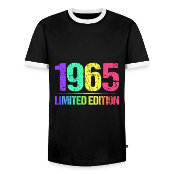 1965 Limited Edition Jahrgang 65er Retro Jahrgang - Männer Kontrast-T-Shirt - Schwarz/Weiß - Vorne - AI Model Female 172 light (172cm) & AI Model Male 178 light (178cm)
