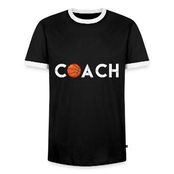 Coach Basketball | Cadeau coach Basketball Le Meil - T-shirt contrasté Homme - noir/blanc - Devant - AI Model Female 172 light (172cm) & AI Model Male 178 light (178cm)