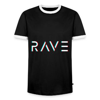Speedcore Gabber Frenchcore Schranz Hardtekk Rave - Männer Kontrast-T-Shirt - Schwarz/Weiß - Vorne - AI Model Female 172 light (172cm) & AI Model Male 178 light (178cm)