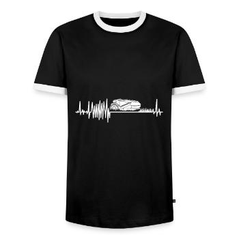 Hobbygärtner Rasenroboter Rasenmähroboter Fun - Männer Kontrast-T-Shirt - Schwarz/Weiß - Vorne - AI Model Female 172 light (172cm) & AI Model Male 178 light (178cm)
