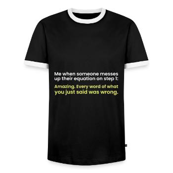 Math gift nerd teacher math teacher math - Men's Ringer Shirt - black/white - Front - AI Model Female 172 light (172cm) & AI Model Male 178 light (178cm)
