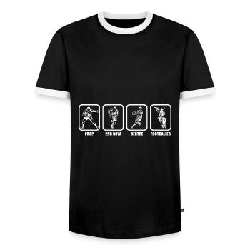 Joueur de rugby Sport Rugby Cadeau Rugby Entraîneur de rugby - T-shirt contrasté Homme - noir/blanc - Devant - AI Model Female 172 light (172cm) & AI Model Male 178 light (178cm)