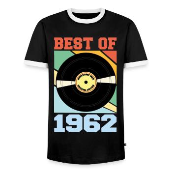 Best of 1962 - Männer Kontrast-T-Shirt - Schwarz/Weiß - Vorne - AI Model Female 172 light (172cm) & AI Model Male 178 light (178cm)